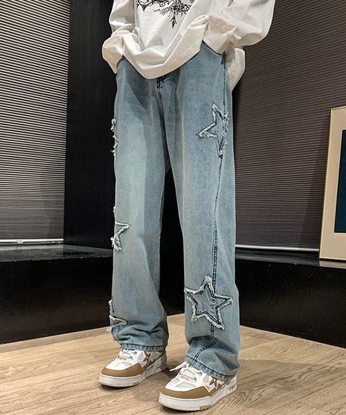 Ressaca(レサーカ)の「ルーズシルエットスターモチーフデニムパンツ(デニムパンツ・メンズ・ブルー/ブラック・M/L/XL)」の15枚目の写真