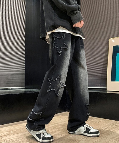 Ressaca(レサーカ)の「ルーズシルエットスターモチーフデニムパンツ(デニムパンツ・メンズ・ブルー/ブラック・M/L/XL)」の5枚目の写真