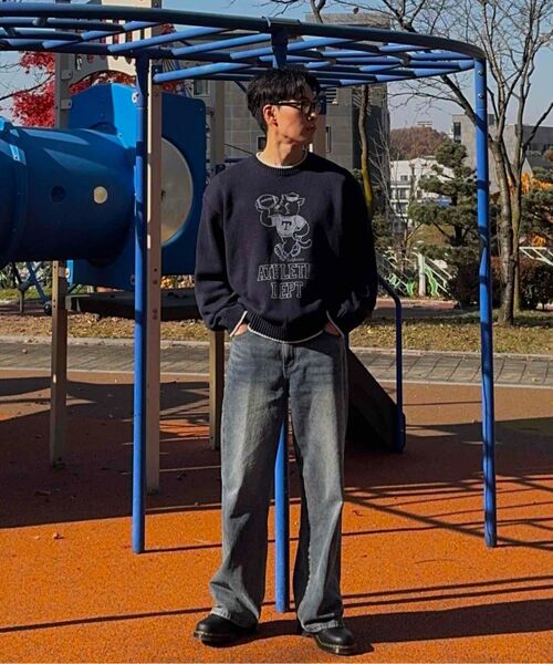 HALFNINE（ハーフナイン）の「イージーマッチワイドデニムパンツジーンズG12BRD_HXV11308[濃紺]（デニムパンツ・メンズ・その他・S/M/L）」の8枚目の写真