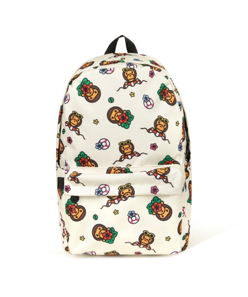 A BATHING APE（アベイシングエイプ）の「BABY MILO LARGE BACKPACK #1（バックパック/リュック・メンズ・アイボリー/ピンク/グリーン・FREE）」の4枚目の写真