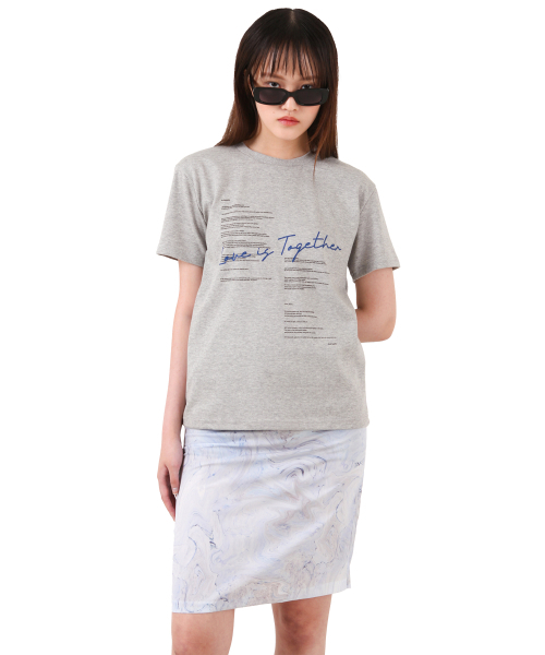 KATHARSIS(カタルシス)の「ラブイズトゥゲザー レタリングTシャツ グレー ONE SIZE(Tシャツ/カットソー・レディース・その他・ONE SIZE)」の1枚目の写真