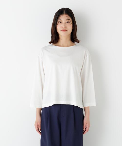 human woman(ヒューマンウーマン)の「◆【定番】ハイゲージ長袖カットソー(Tシャツ/カットソー・レディース・ホワイト・MEDIUM)」の11枚目の写真