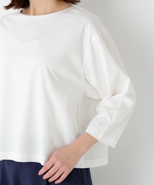 human woman(ヒューマンウーマン)の「◆【定番】ハイゲージ長袖カットソー(Tシャツ/カットソー・レディース・ホワイト・MEDIUM)」の4枚目の写真
