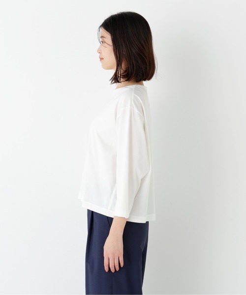 human woman(ヒューマンウーマン)の「◆【定番】ハイゲージ長袖カットソー(Tシャツ/カットソー・レディース・ホワイト・MEDIUM)」の7枚目の写真