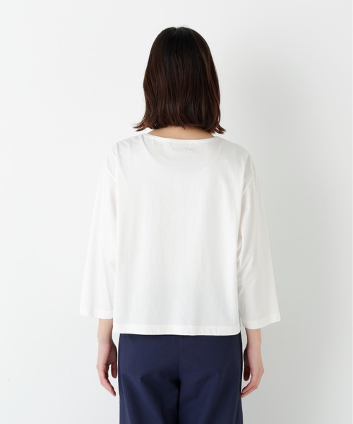 human woman(ヒューマンウーマン)の「◆【定番】ハイゲージ長袖カットソー(Tシャツ/カットソー・レディース・ホワイト・MEDIUM)」の8枚目の写真