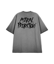 グラフィティレタリングピグメントルーズフィット半袖Tシャツ_グレー