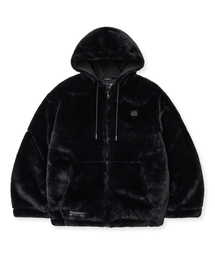 BROWNBREATH | FAUX FUR HOOD JUMPER - BLACK(その他アウター)