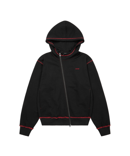 AAKAM(アーカム)の「Oblique Zippered Cotton Zip-Up (Black)(パーカー・レディース・その他・1/2)」の7枚目の写真