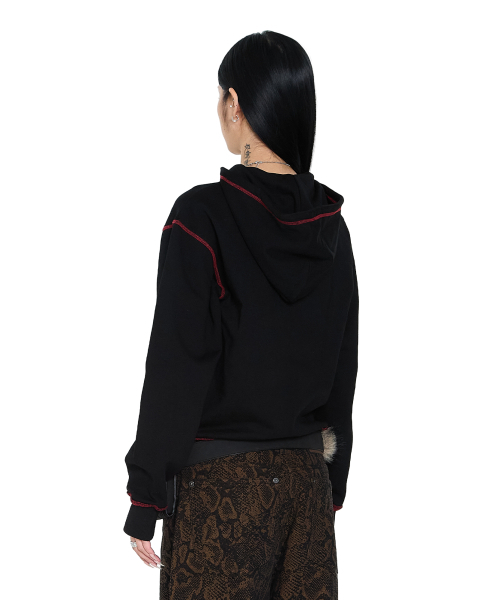 AAKAM(アーカム)の「Oblique Zippered Cotton Zip-Up (Black)(パーカー・レディース・その他・1/2)」の11枚目の写真