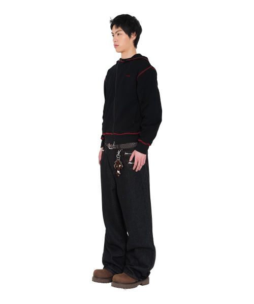 AAKAM(アーカム)の「Oblique Zippered Cotton Zip-Up (Black)(パーカー・レディース・その他・1/2)」の5枚目の写真