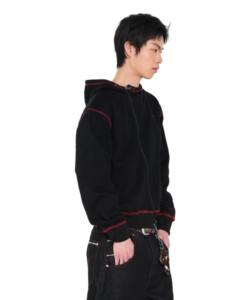 AAKAM(アーカム)の「Oblique Zippered Cotton Zip-Up (Black)(パーカー・レディース・その他・1/2)」の13枚目の写真