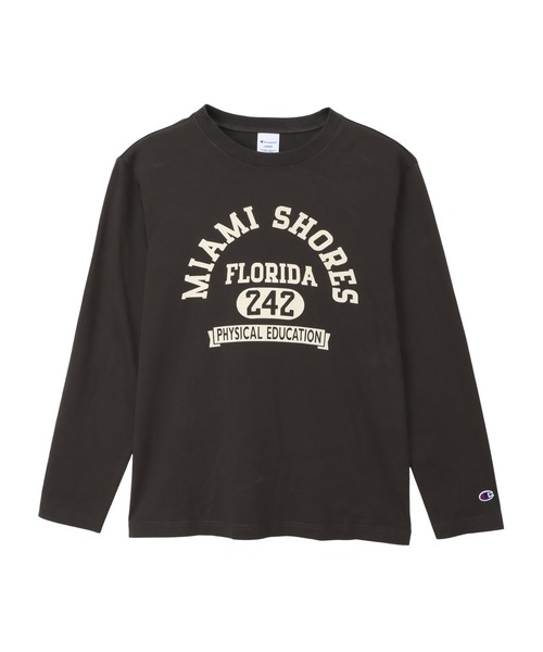 Champion(チャンピオン)の「【Champion/チャンピオン】メンズ ベーシック ロングスリーブTシャツ(Tシャツ/カットソー・メンズ・グリーン系その他3/ダークブルー/ホワイト×ネイビー/ブラック系その他/ホワイト×ブラック/グレー・MEDIUM/SMALL/X-LARGE/LARGE)」の4枚目の写真