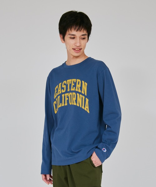 Champion(チャンピオン)の「【Champion/チャンピオン】メンズ ベーシック ロングスリーブTシャツ(Tシャツ/カットソー・メンズ・グリーン系その他3/ダークブルー/ホワイト×ネイビー/ブラック系その他/ホワイト×ブラック/グレー・MEDIUM/SMALL/X-LARGE/LARGE)」の1枚目の写真