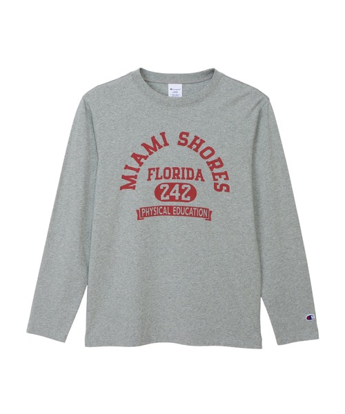 Champion(チャンピオン)の「【Champion/チャンピオン】メンズ ベーシック ロングスリーブTシャツ(Tシャツ/カットソー・メンズ・グリーン系その他3/ダークブルー/ホワイト×ネイビー/ブラック系その他/ホワイト×ブラック/グレー・MEDIUM/SMALL/X-LARGE/LARGE)」の5枚目の写真