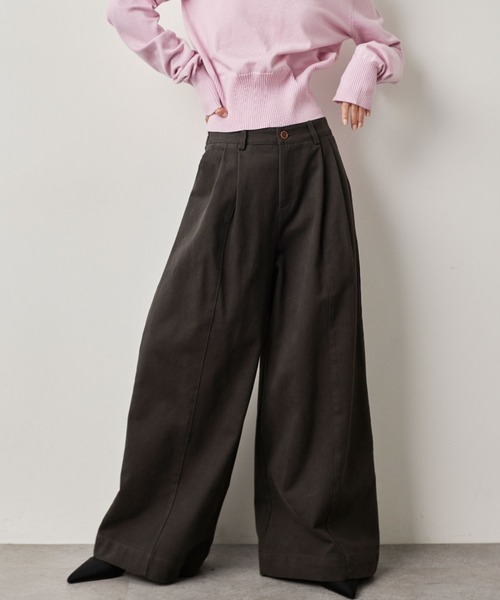 HANNE（アン）の「タックワイドパンツ（その他パンツ・レディース・グレー/ネイビー/ベージュ・S/M）」の9枚目の写真