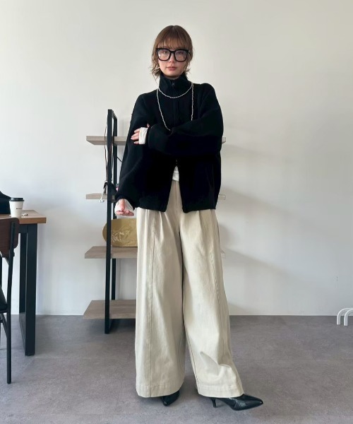 HANNE（アン）の「タックワイドパンツ（その他パンツ・レディース・グレー/ネイビー/ベージュ・S/M）」の19枚目の写真