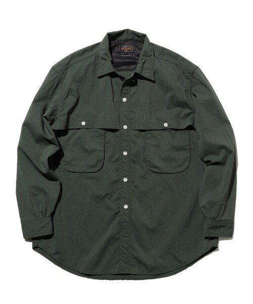BEAMS PLUS（ビームスプラス）の「Adventure Shirt Ⅳ Seersucker Gingham（シャツ/ブラウス・メンズ・ブルー/グリーン・X-LARGE/LARGE/MEDIUM/SMALL）」の2枚目の写真