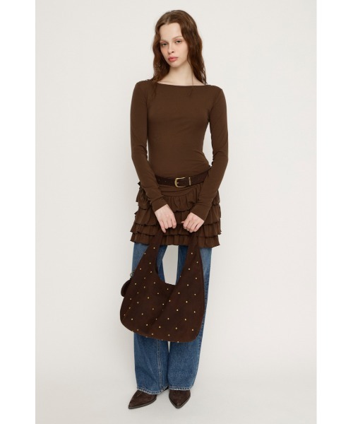 SLY(スライ)の「MICHIXSLY STUDS BAG ミチスライスタッズバッグ(ショルダーバッグ・レディース・ブラウン/ベージュ・FREE)」の12枚目の写真