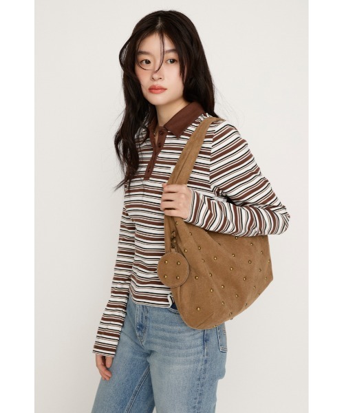 SLY(スライ)の「MICHIXSLY STUDS BAG ミチスライスタッズバッグ(ショルダーバッグ・レディース・ブラウン/ベージュ・FREE)」の21枚目の写真