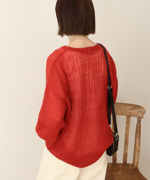 AMERICAN HOLIC（アメリカンホリック）の「モヘアタッチルーズ編みプルオーバー（ニット/セーター・レディース・レッド/グレー/ブラック・M/L）」の7枚目の写真