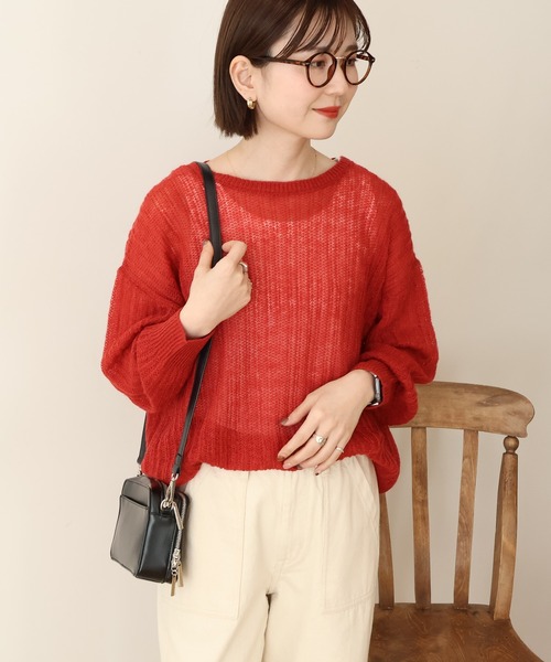 AMERICAN HOLIC（アメリカンホリック）の「モヘアタッチルーズ編みプルオーバー（ニット/セーター・レディース・レッド/グレー/ブラック・M/L）」の8枚目の写真