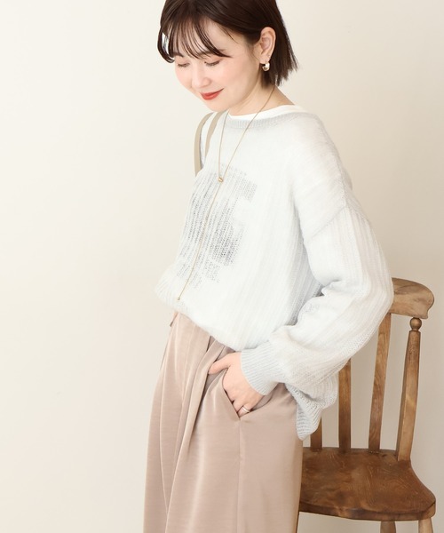 AMERICAN HOLIC（アメリカンホリック）の「モヘアタッチルーズ編みプルオーバー（ニット/セーター・レディース・レッド/グレー/ブラック・M/L）」の12枚目の写真