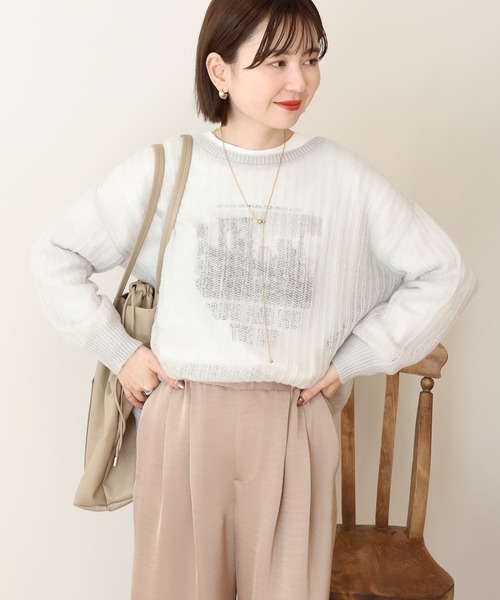 AMERICAN HOLIC（アメリカンホリック）の「モヘアタッチルーズ編みプルオーバー（ニット/セーター・レディース・レッド/グレー/ブラック・M/L）」の4枚目の写真