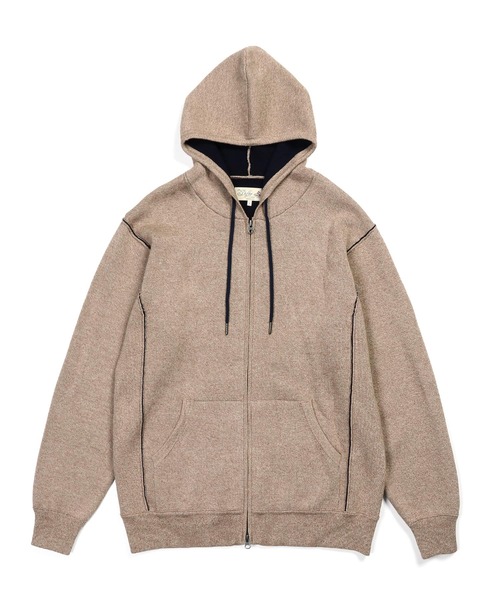 The DUFFER of ST.GEORGE(ザダファーオブセントジョージ)の「DOUBLE FACE KNIT ZIP HOODIE:ダブルフェイス ニット ジップパーカー(パーカー・メンズ・ベージュ/ネイビー・X-LARGE/MEDIUM/LARGE)」の9枚目の写真