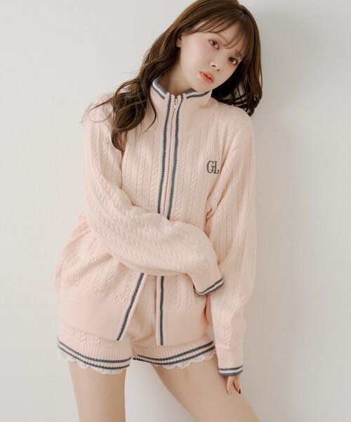 Chico（チコ）の「【セットアップ対応】ダブルジップルーズニット（ニット/セーター・レディース・グレー/ピンク/アイボリー・FREE）」の2枚目の写真