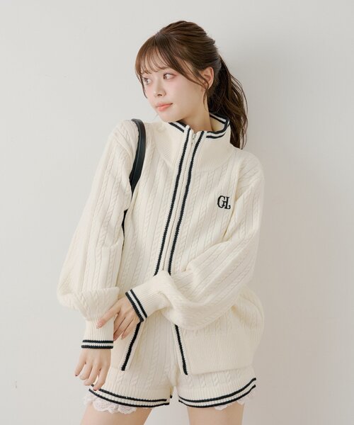 Chico（チコ）の「【セットアップ対応】ダブルジップルーズニット（ニット/セーター・レディース・グレー/ピンク/アイボリー・FREE）」の5枚目の写真