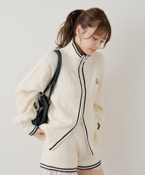 Chico（チコ）の「【セットアップ対応】ダブルジップルーズニット（ニット/セーター・レディース・グレー/ピンク/アイボリー・FREE）」の22枚目の写真