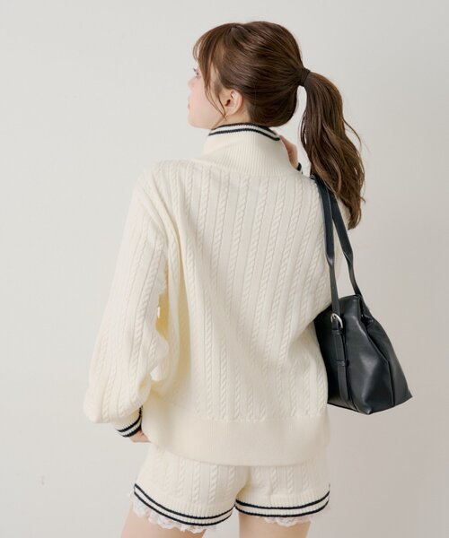 Chico（チコ）の「【セットアップ対応】ダブルジップルーズニット（ニット/セーター・レディース・グレー/ピンク/アイボリー・FREE）」の21枚目の写真