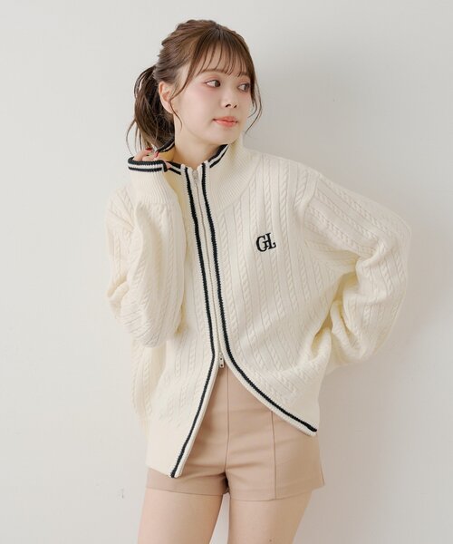 Chico（チコ）の「【セットアップ対応】ダブルジップルーズニット（ニット/セーター・レディース・グレー/ピンク/アイボリー・FREE）」の20枚目の写真