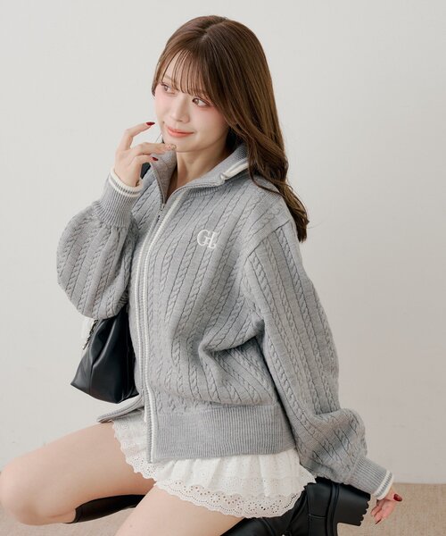 Chico（チコ）の「【セットアップ対応】ダブルジップルーズニット（ニット/セーター・レディース・グレー/ピンク/アイボリー・FREE）」の19枚目の写真
