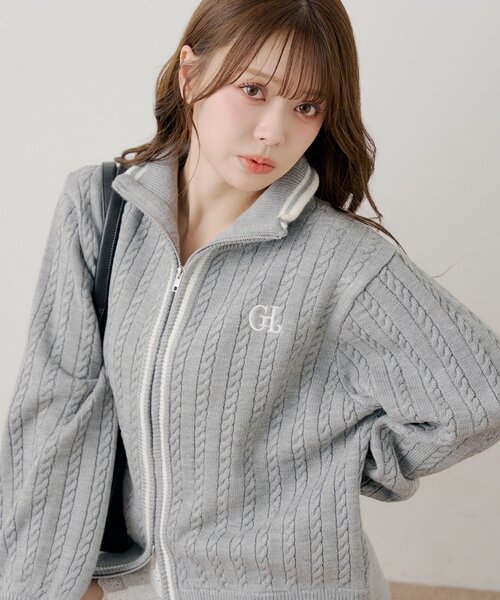 Chico（チコ）の「【セットアップ対応】ダブルジップルーズニット（ニット/セーター・レディース・グレー/ピンク/アイボリー・FREE）」の18枚目の写真