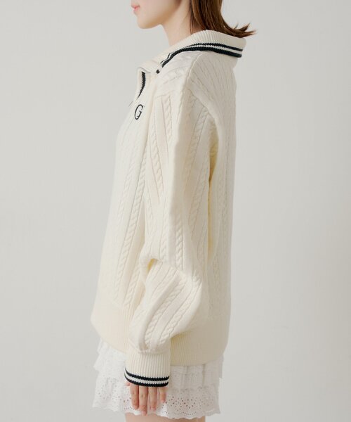 Chico（チコ）の「【セットアップ対応】ダブルジップルーズニット（ニット/セーター・レディース・グレー/ピンク/アイボリー・FREE）」の13枚目の写真