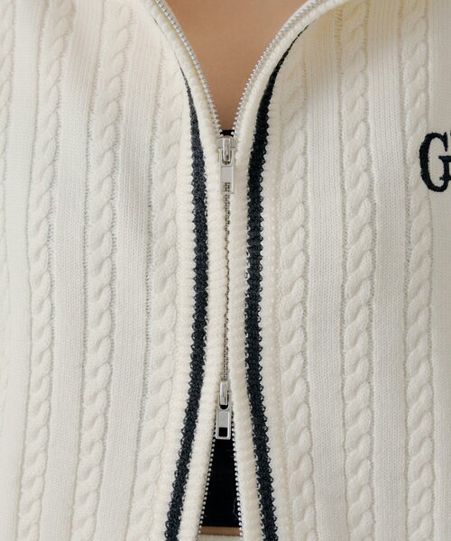 Chico（チコ）の「【セットアップ対応】ダブルジップルーズニット（ニット/セーター・レディース・グレー/ピンク/アイボリー・FREE）」の6枚目の写真