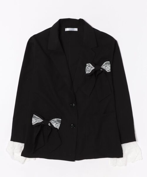 Another Branch olive des olive（アナザーブランチオリーブデオリーブ）の「【セットアップ】レースリボンテラージャケット（テーラードジャケット・レディース・ブラック/ストライプ/チェック・FREE）」の6枚目の写真