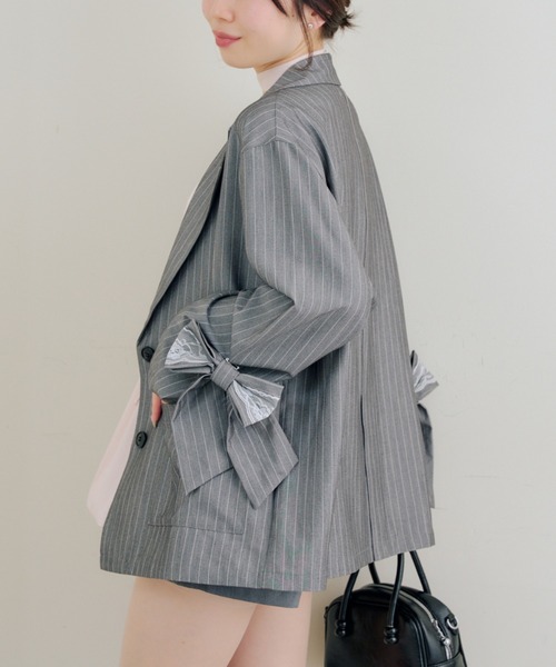 Another Branch olive des olive（アナザーブランチオリーブデオリーブ）の「【セットアップ】レースリボンテラージャケット（テーラードジャケット・レディース・ブラック/ストライプ/チェック・FREE）」の22枚目の写真