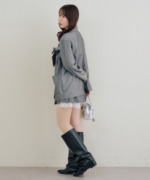 Another Branch olive des olive（アナザーブランチオリーブデオリーブ）の「【セットアップ】レースリボンテラージャケット（テーラードジャケット・レディース・ブラック/ストライプ/チェック・FREE）」の18枚目の写真