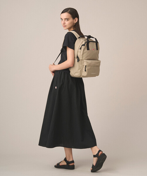 DANTON（ダントン）の「Polyester Twill Backpack〈PEUPLIERS 17〉（バックパック/リュック・レディース・グレー/ベージュ系その他/ブラック・-）」の4枚目の写真