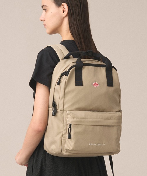 DANTON（ダントン）の「Polyester Twill Backpack〈PEUPLIERS 17〉（バックパック/リュック・レディース・グレー/ベージュ系その他/ブラック・-）」の3枚目の写真