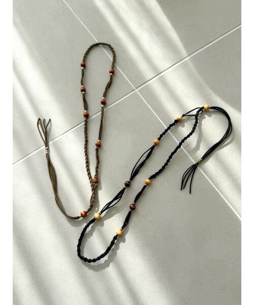 Ungrid（アングリッド）の「ウッドコンビネックレス（ネックレス・レディース・ブラック/ブラウン・FREE）」の3枚目の写真