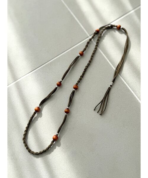 Ungrid（アングリッド）の「ウッドコンビネックレス（ネックレス・レディース・ブラック/ブラウン・FREE）」の4枚目の写真