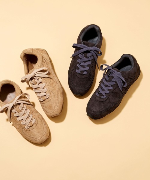 BARNYARDSTORM（バンヤードストーム）の「BARNYARDSTORM / スエードライトスニーカー【一部店舗限定】（スニーカー・レディース・ベージュ/チャコールグレー・S/M/L）」の3枚目の写真