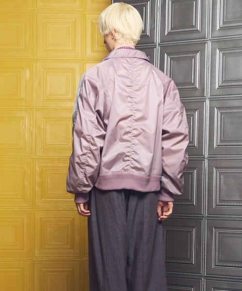 UNISEX》Knit Docking Prime-Over Collared Blouson/ニットドッキング