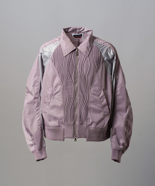 UNISEX》Knit Docking Prime-Over Collared Blouson/ニットドッキング