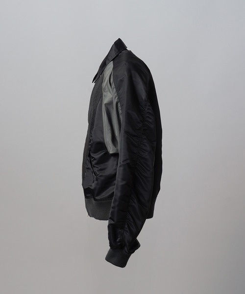 UNISEX》Knit Docking Prime-Over Collared Blouson/ニットドッキング