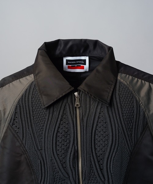 UNISEX》Knit Docking Prime-Over Collared Blouson/ニットドッキング