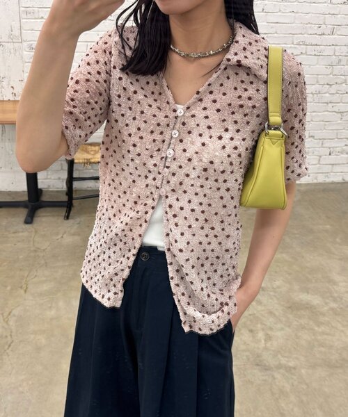 CIAOPANIC（チャオパニック）の「ぽこぽこポップコーンスキッパーシャツ（シャツ/ブラウス・レディース・アイボリー/ブルー/ピンク/グリーン/ブラウン/ホワイト/グリーン系その他/ブルー系その他/ピンク系その他/ブラウン系その他・ONE SIZE/0）」の10枚目の写真